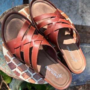 Eastland Burgundy Leather Slide Sandals NEW without tags 8